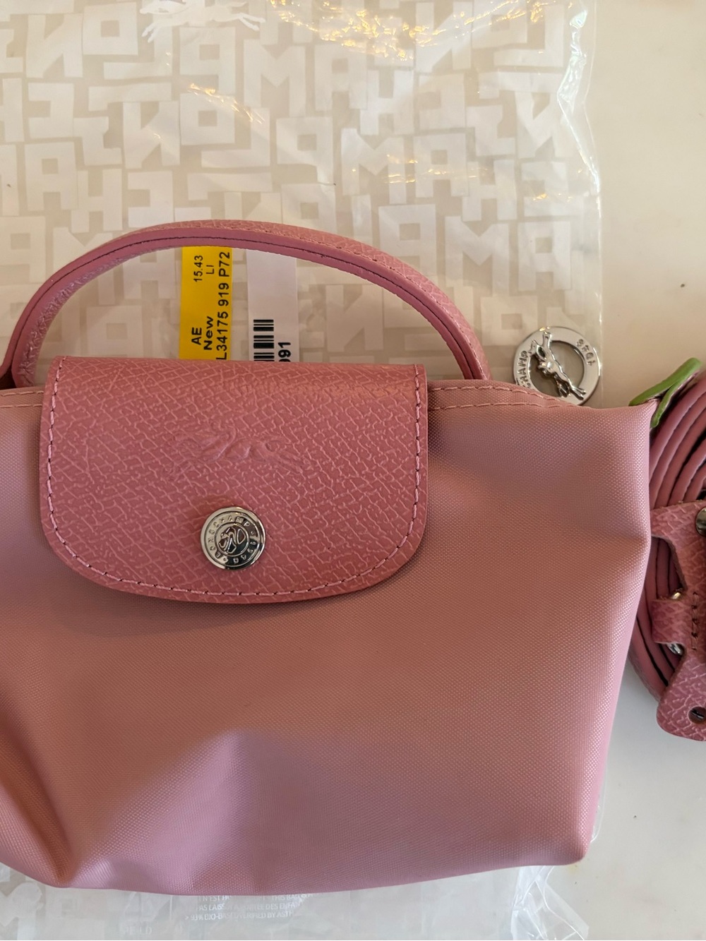 Longchamp Mini Le Pliage Top-Handle Bag in Pink